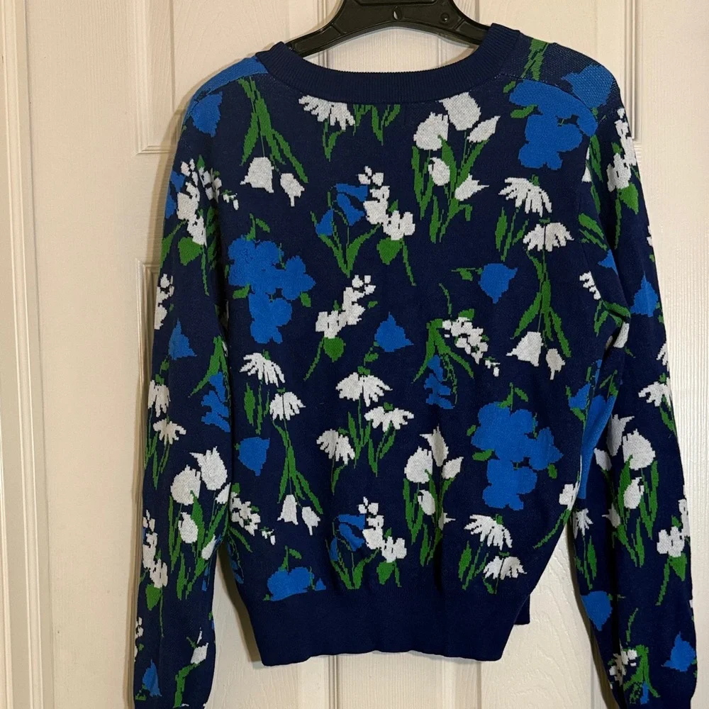 Kate Spade x Target Navy and White Floral Cardigan. Excellent condition L - Picture 4 of 4